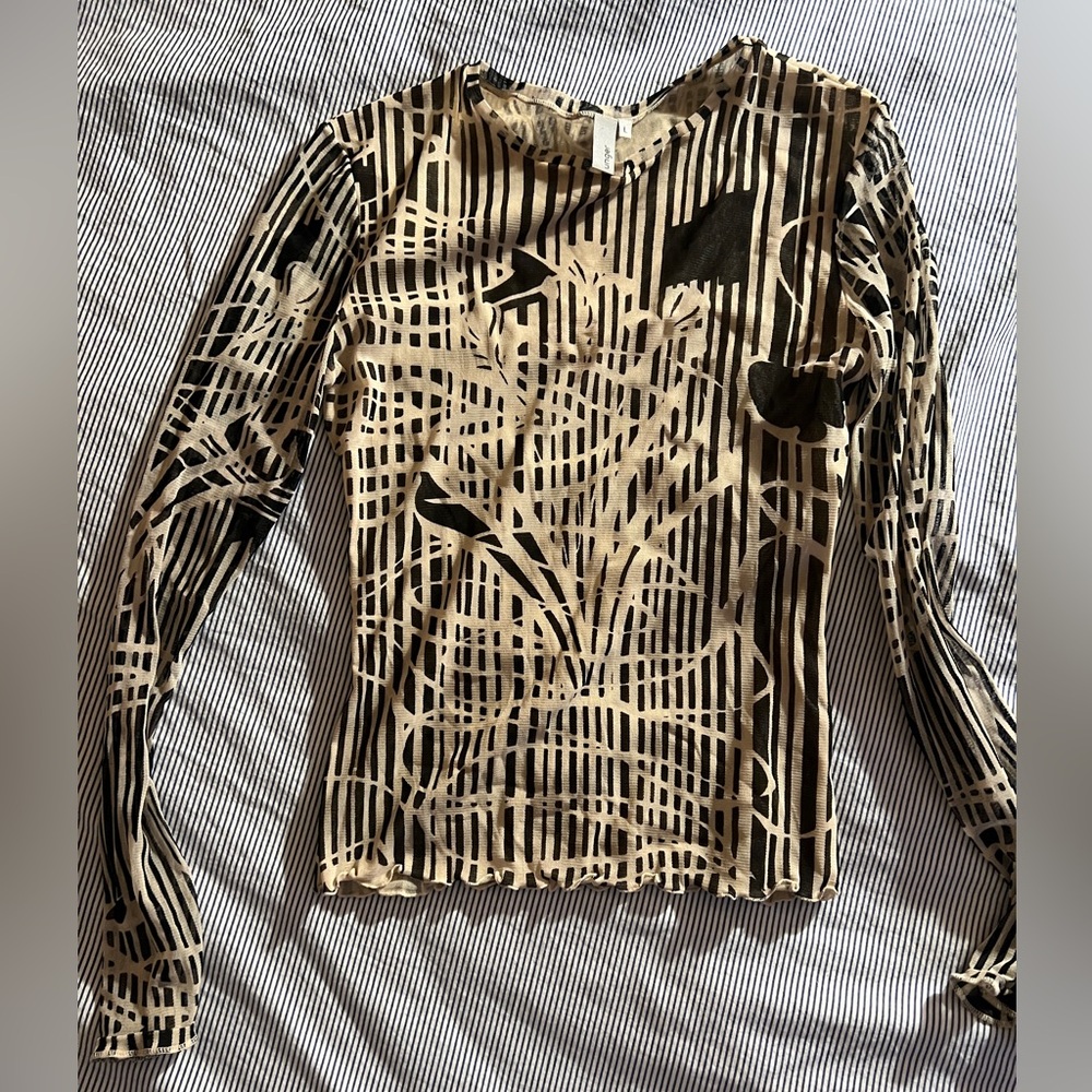 Vintage graphic sheer top Y2K